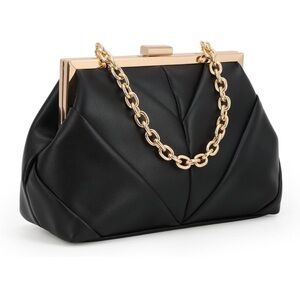 Women PU Leather Evening Clutch/Purse with Chain Strap